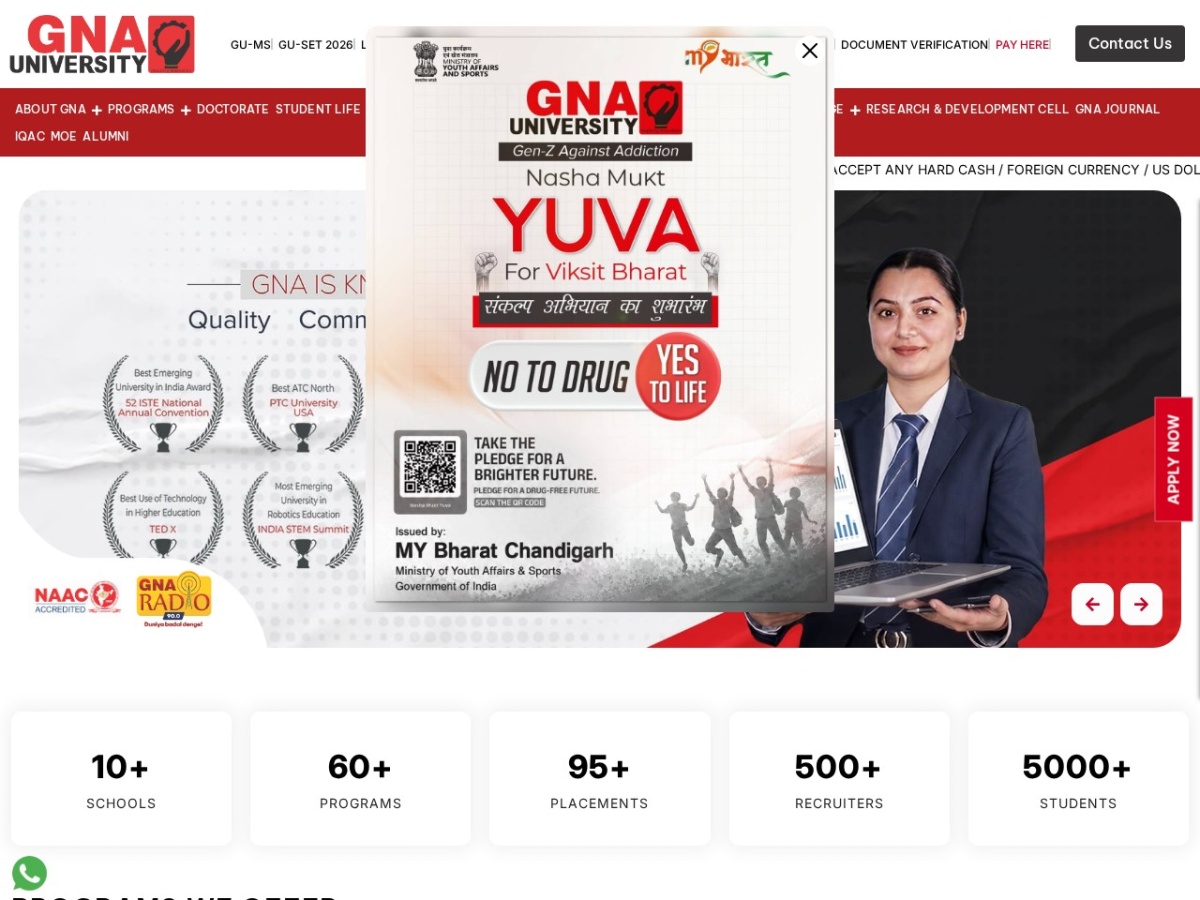 GNA University website